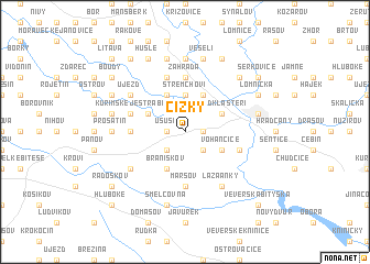 map of Čížky