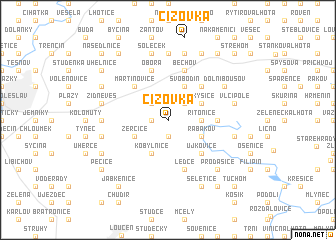 map of Čížovka