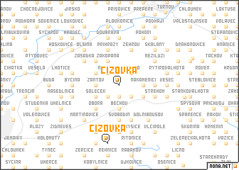 map of Čížovka