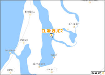 map of Clam River