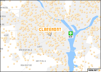 map of Claremont