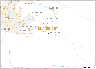 Locmap CLAREMONT 28.5517222X 20.3536111X28.8877222X 20.1136111 