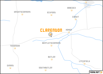 map of Clarendon