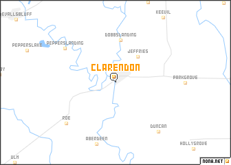 map of Clarendon