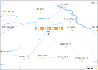 map of Clark Corners