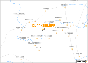 map of Clarks Bluff