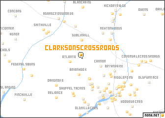 map of Clarksons Crossroads