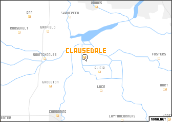 map of Clausedale