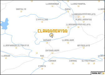 map of Clawdd-newydd