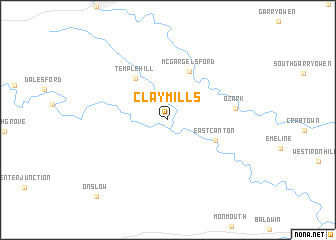 map of Clay Mills