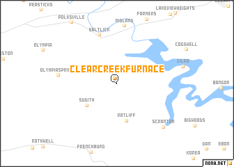 map of Clear Creek Furnace