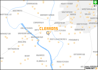 map of Clemmons