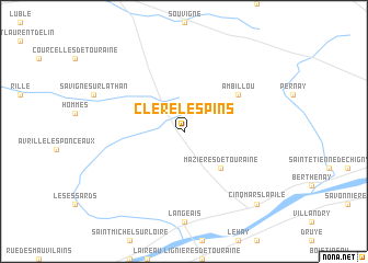 map of Cléré-les-Pins