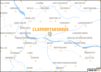 map of Clermont-Dessous