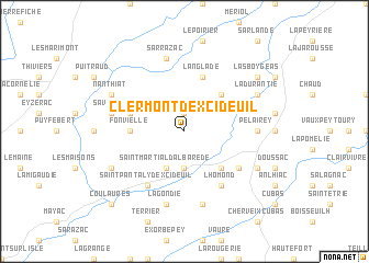 map of Clermont-dʼExcideuil