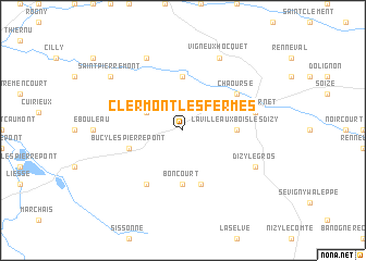 map of Clermont-les-Fermes