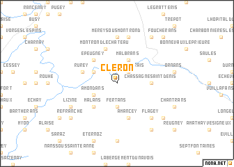 map of Cléron