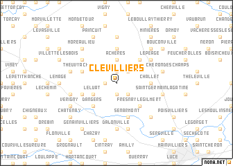 map of Clévilliers