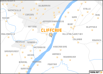 map of Cliff Cave