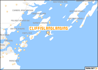map of Cliff Island Landing