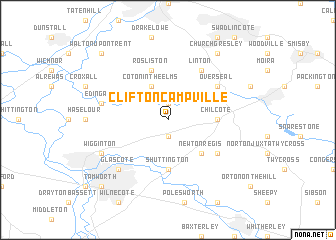 map of Clifton Campville