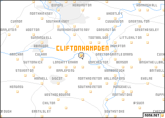 map of Clifton Hampden