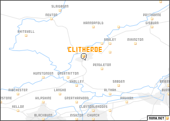 map of Clitheroe