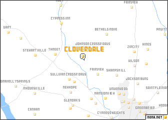 map of Cloverdale