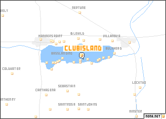 map of Club Island