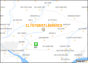map of Clyst Saint Lawrence