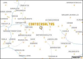 map of Coatecas Altas