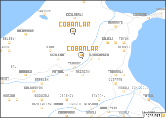 map of Çobanlar