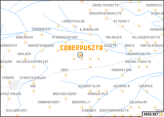 map of Cobérpuszta