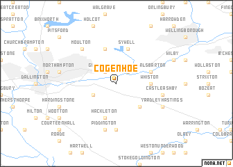 map of Cogenhoe