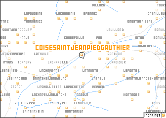 map of Coise-Saint-Jean-Pied-Gauthier