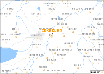 map of Çökekler