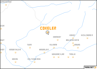 map of Çökeler