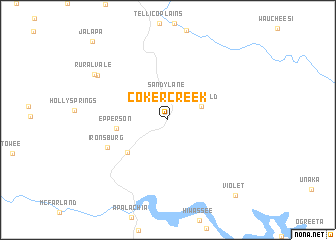 map of Coker Creek