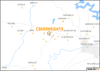 map of Coker Heights