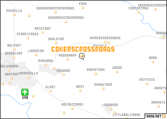 map of Cokers Crossroads