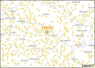 map of Čokići