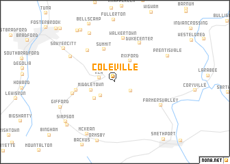 map of Coleville