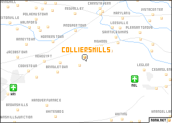 map of Colliers Mills