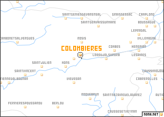 map of Colombières