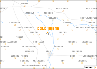 map of Colombiers