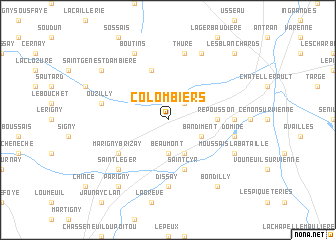 map of Colombiers