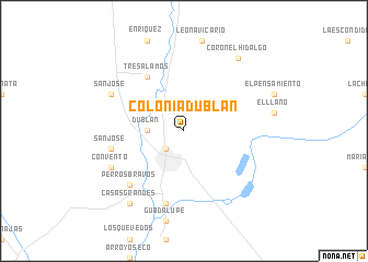 map of Colonia Dublán