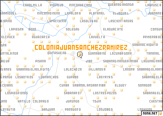 map of Colonia Juan Sánchez Ramírez