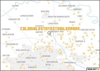 map of Colonial Estates Trailer Park