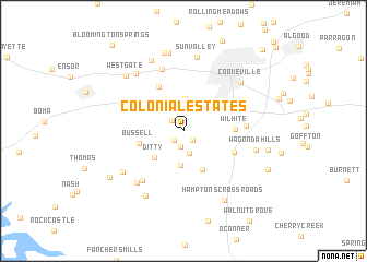 map of Colonial Estates